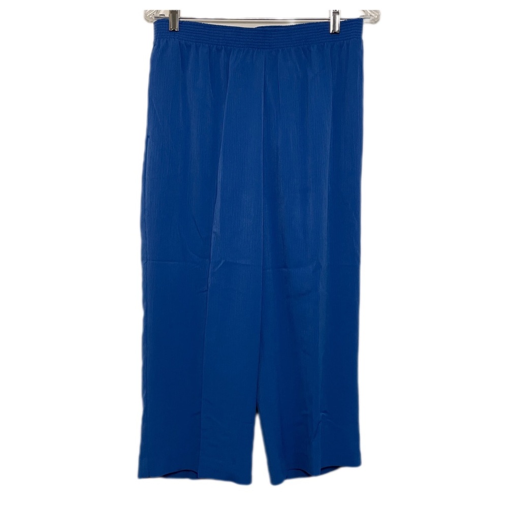 Vintage Allison Daley Womens Stretchy Waistband Elastic Rich Blue Capri Pants